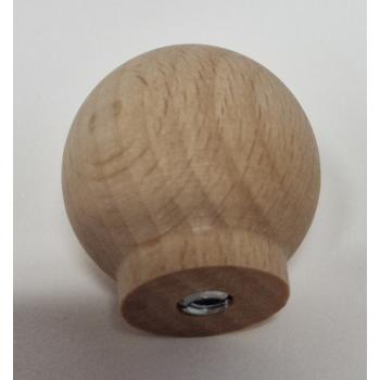 Gałka drewniana 30mm bukowa, surowa, kulka